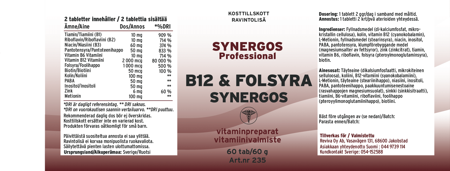 B12 & Folsyra - Synergos - Bild 2