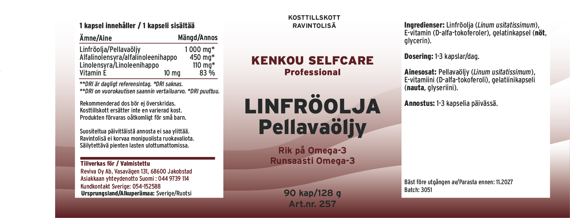 Linfröolja - Kenkou Selfcare - Bild 2