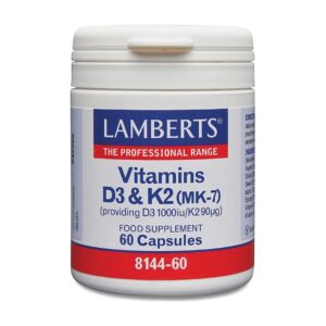 Vitamin D3 ja K2 (MK-7) sisältää D3 1000 IU / K2 90 µg - Lamberts